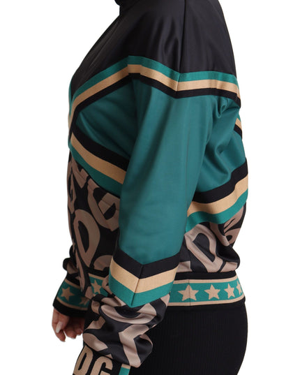 Dolce & Gabbana Multicolor DG Logo Mania Track Bomber Jacket