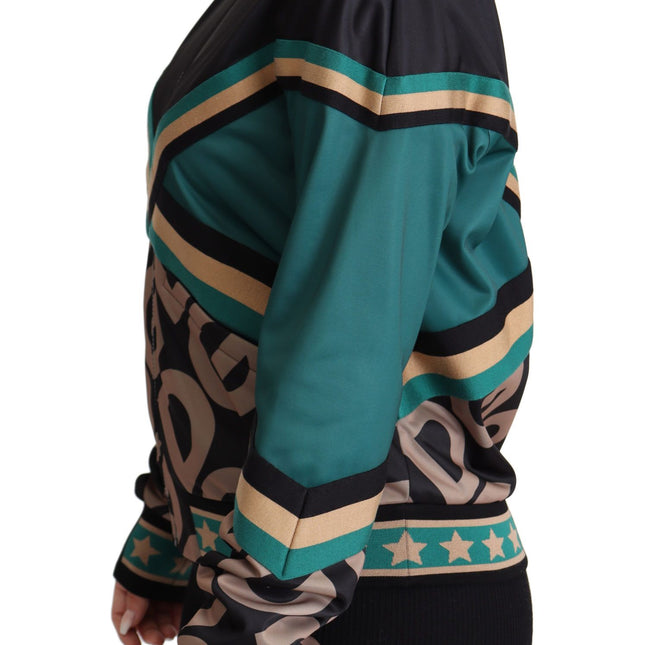 Dolce & Gabbana Multicolor DG Logo Mania Track Bomber Jacket