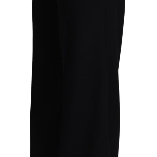 Dolce & Gabbana Black Cashmere Wide Leg Women Trouser Pants