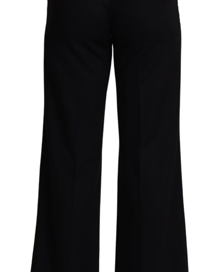 Dolce & Gabbana Black Cashmere Wide Leg Women Trouser Pants