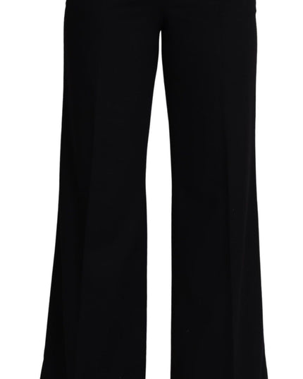 Dolce & Gabbana Black Cashmere Wide Leg Women Trouser Pants