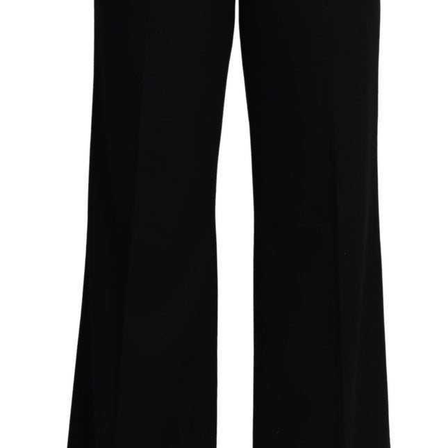 Dolce & Gabbana Black Cashmere Wide Leg Women Trouser Pants