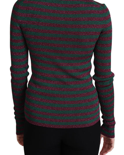 Dolce & Gabbana Multicolor Stripes Crew Neck Pullover Sweater