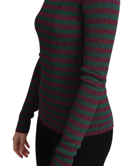 Dolce & Gabbana Multicolor Stripes Crew Neck Pullover Sweater