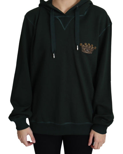 Dolce & Gabbana Dark Green Crown Embroidery Hoodie