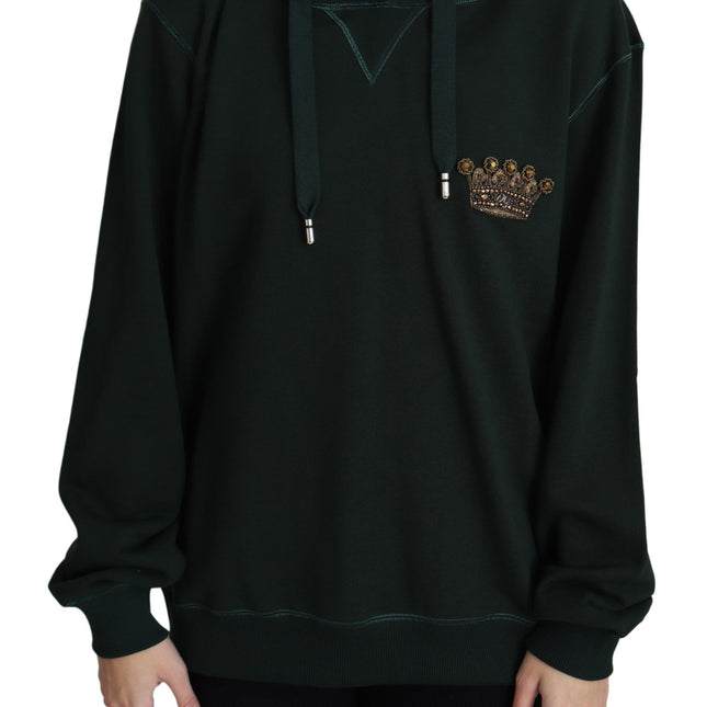 Dolce & Gabbana Dark Green Crown Embroidery Hoodie