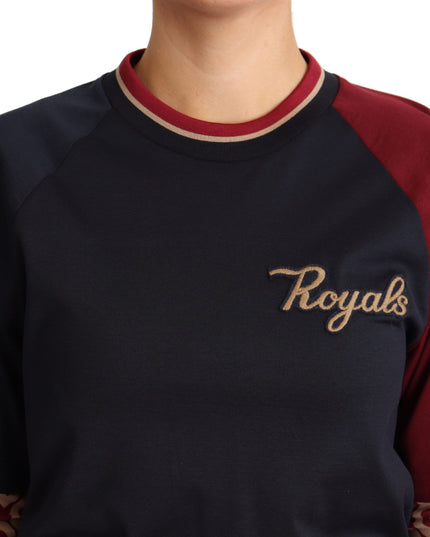 Dolce & Gabbana Multicolor Royals Crewneck Pullover Sweater