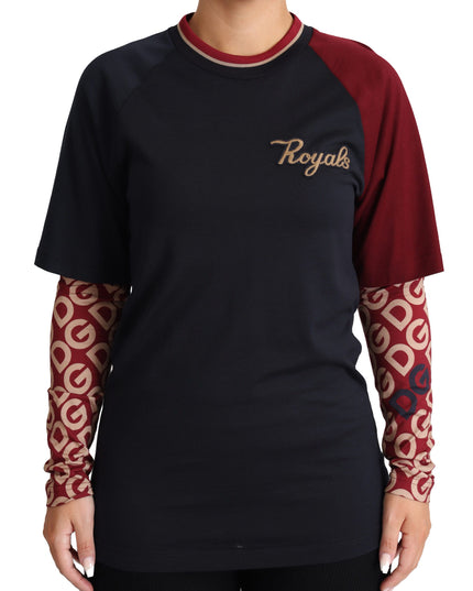 Dolce & Gabbana Multicolor Royals Crewneck Pullover Sweater