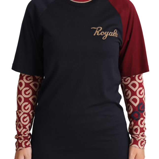 Dolce & Gabbana Multicolor Royals Crewneck Pullover Sweater