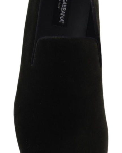 Dolce & Gabbana Green Velvet Slip On Mens Loafers Shoes