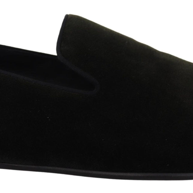 Dolce & Gabbana Green Velvet Slip On Mens Loafers Shoes