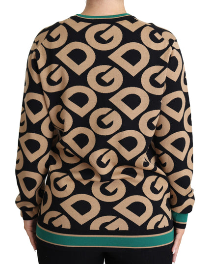 Dolce & Gabbana Multicolor DG Mania Wool Crewneck Pullover Sweater