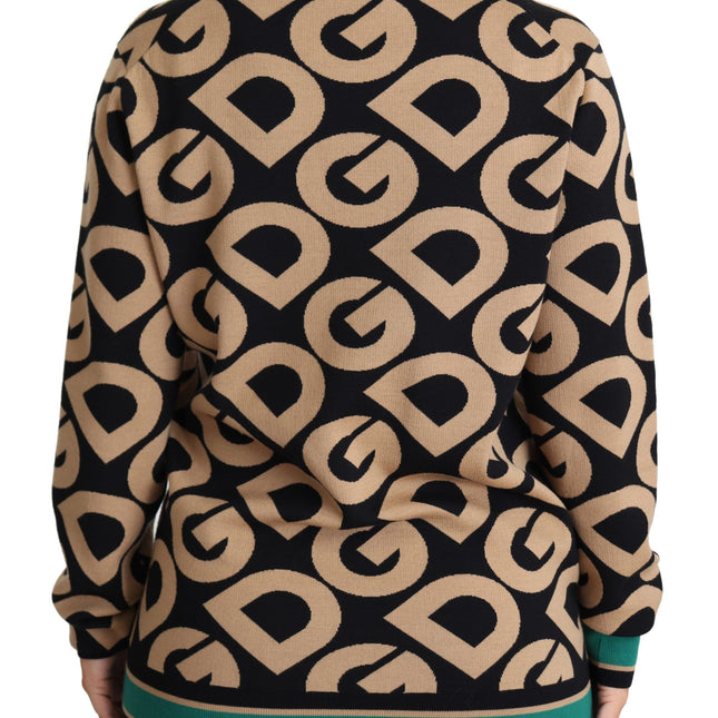 Dolce & Gabbana Multicolor DG Mania Wool Crewneck Pullover Sweater