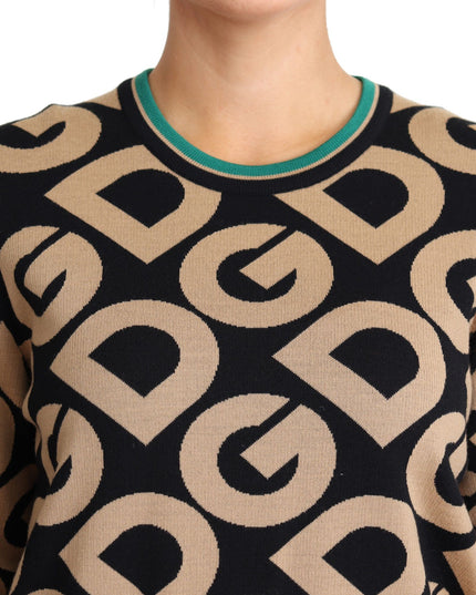 Dolce & Gabbana Multicolor DG Mania Wool Crewneck Pullover Sweater