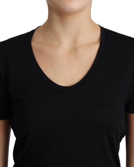 Dolce & Gabbana Black Wool Round Neck Short Sleeves T-shirt