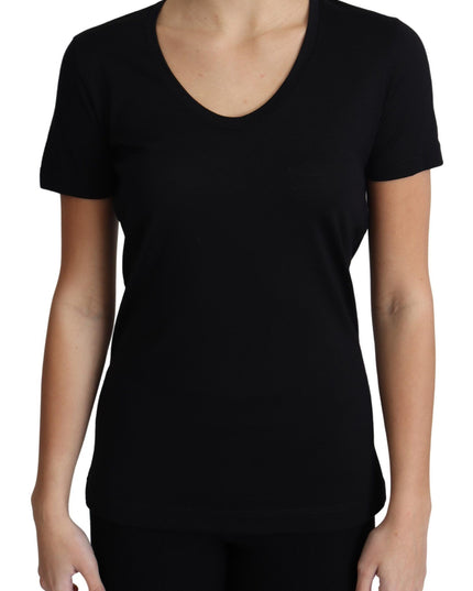 Dolce & Gabbana Black Wool Round Neck Short Sleeves T-shirt