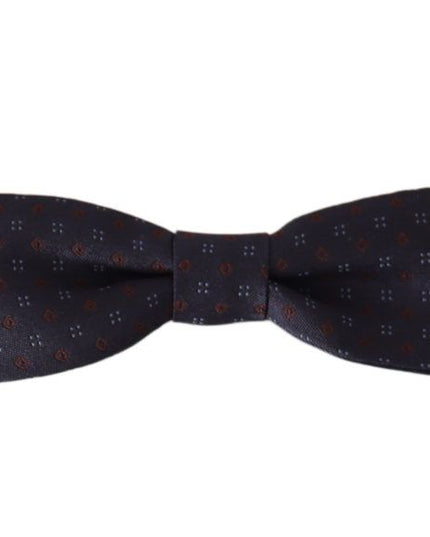 Dolce & Gabbana Gray Pattern Silk Adjustable Neck Papillon Bow Tie