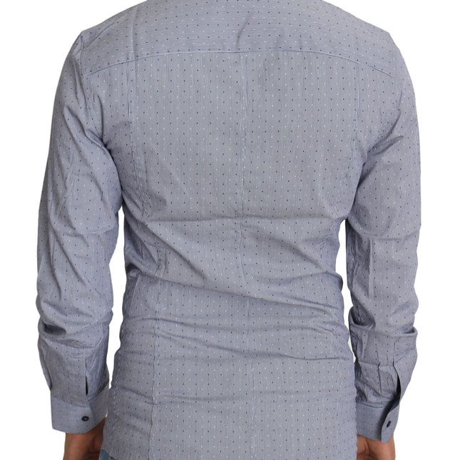 Dolce & Gabbana Gray Dotted Semi Fitted Formal SICILIA Shirt