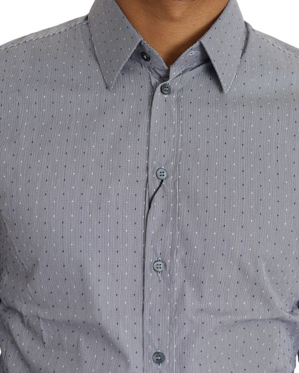 Dolce & Gabbana Gray Dotted Semi Fitted Formal SICILIA Shirt