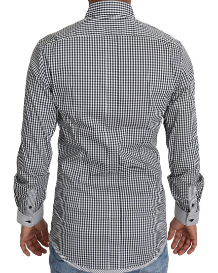 Dolce & Gabbana Black White Checkered Casual Shirt