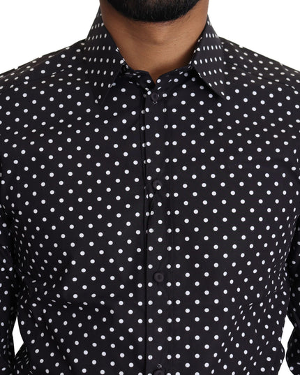 Dolce & Gabbana Black White Polka Dots Casual Shirt
