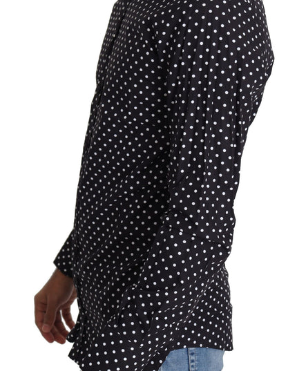 Dolce & Gabbana Black White Polka Dots Casual Shirt