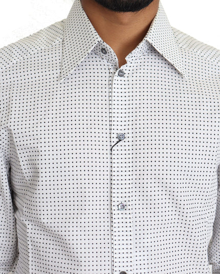 Dolce & Gabbana Black White Polka Dots Dress Shirt