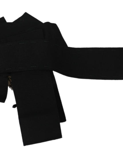 Dolce & Gabbana Black Crystal Brooch Wide Wai SATORIA Belt