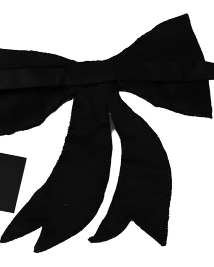 Dolce & Gabbana Silver Tone 100% Silk Crystal Embellished Women  Bowtie