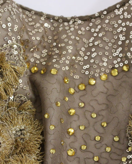 Lanre Da Silva Ajayi GOLD Long Lace Maxi Crystal Dress