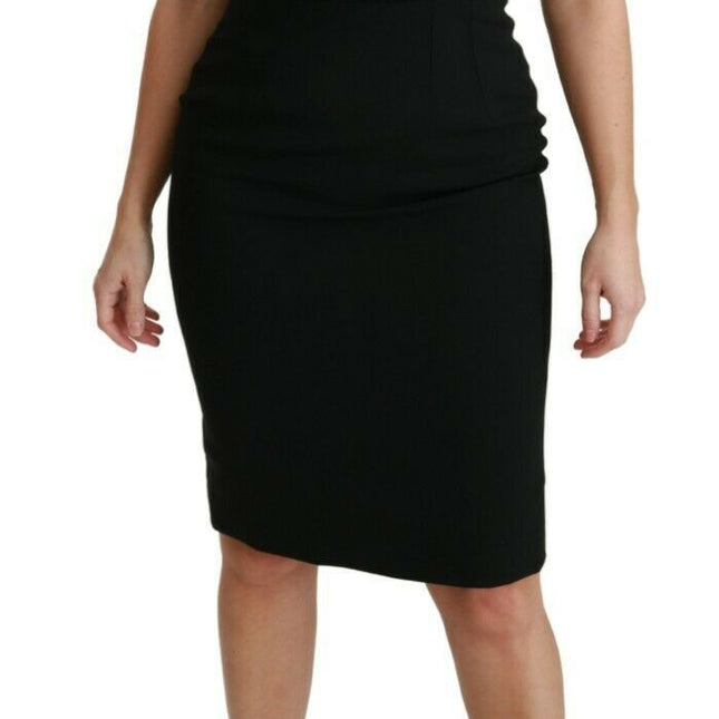 Dolce & Gabbana Black Floral Lace Sheath Gown Dress