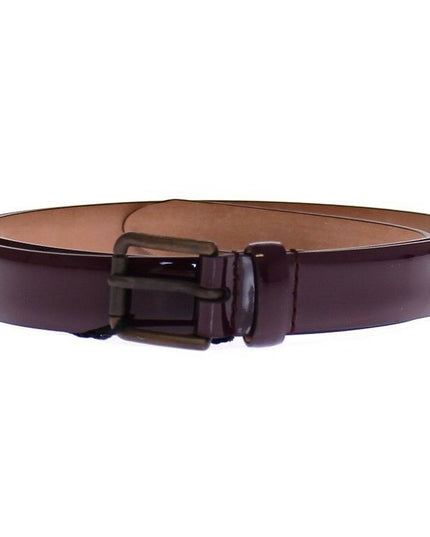 Dolce & Gabbana Purple Leather Logo Cintura Gürtel Belt