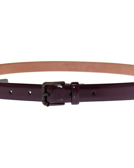 Dolce & Gabbana Purple Leather Logo Cintura Gürtel Belt
