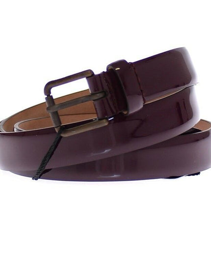 Dolce & Gabbana Purple Leather Logo Cintura Gürtel Belt