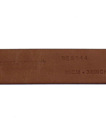 Dolce & Gabbana Purple Leather Logo Cintura Gürtel Belt