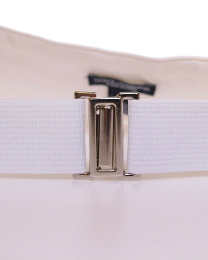 Dolce & Gabbana White Waist Tuxedo Smoking Belt Cummerbund