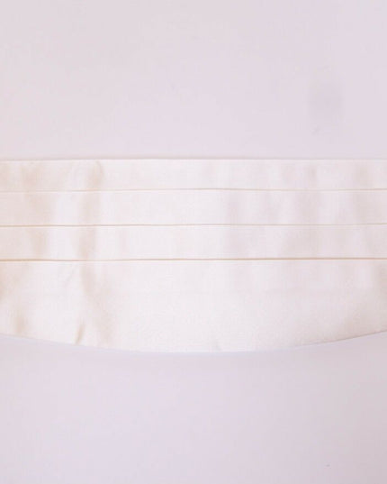 Dolce & Gabbana White Waist Tuxedo Smoking Belt Cummerbund