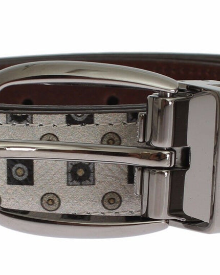 Dolce & Gabbana White Silk Bowtie Leather Men Belt Gift Box