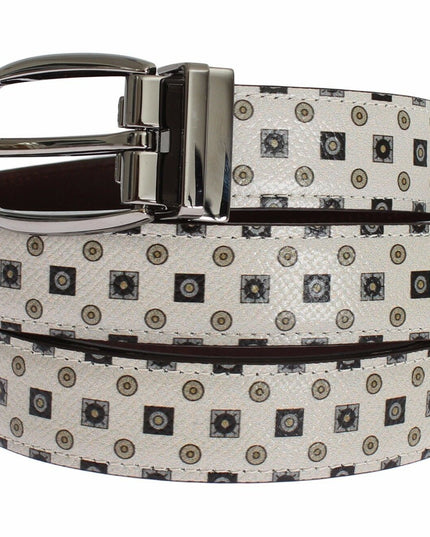 Dolce & Gabbana White Silk Bowtie Leather Men Belt Gift Box