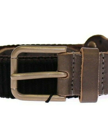 Dolce & Gabbana Brown Leather Logo Cintura Gürtel Belt