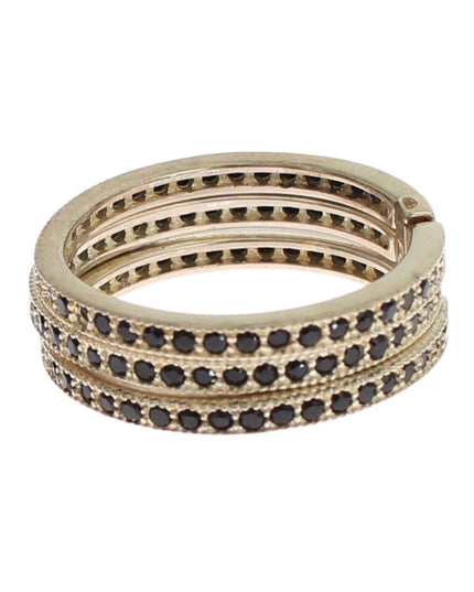 Nialaya Black CZ 925 Sterling Silver Womens Ring