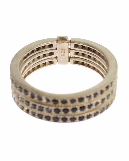 Nialaya Black CZ 925 Sterling Silver Womens Ring