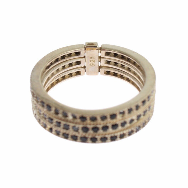 Nialaya Black CZ 925 Sterling Silver Womens Ring