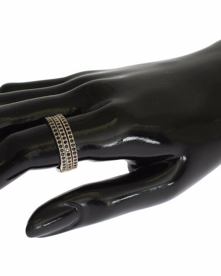 Nialaya Black CZ 925 Sterling Silver Womens Ring