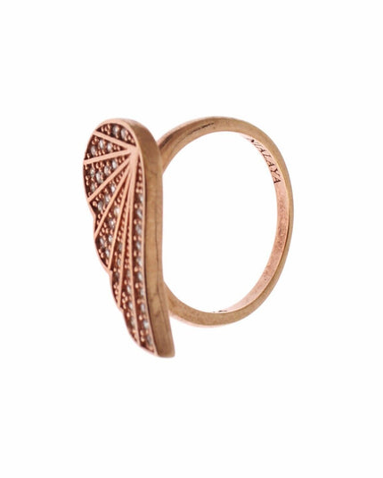 Nialaya Pink Gold 925 Silver Womens Clear CZ Ring