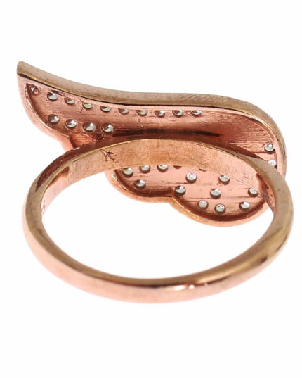 Nialaya Pink Gold 925 Silver Womens Clear CZ Ring