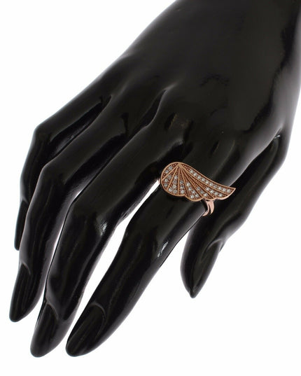 Nialaya Pink Gold 925 Silver Womens Clear CZ Ring