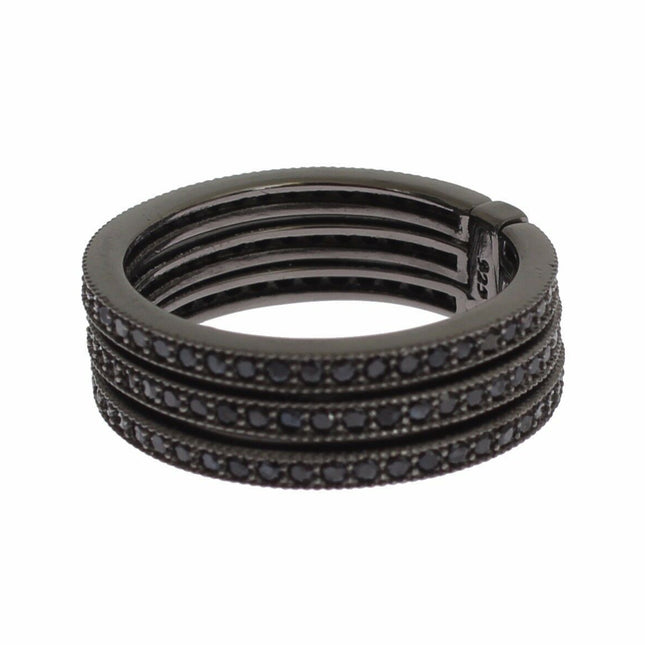 Nialaya Black CZ 925 Sterling Silver Womens