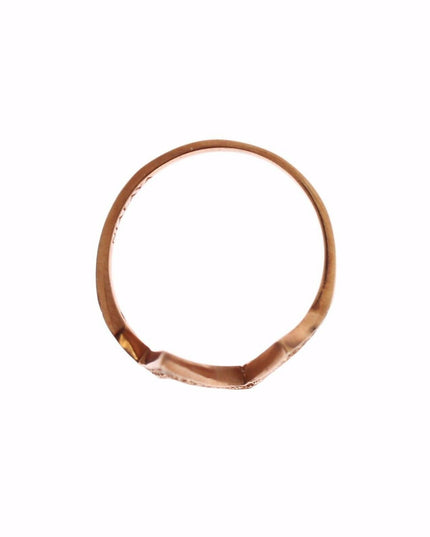 Nialaya Pink Gold 925 Silver Womens Clear Ring