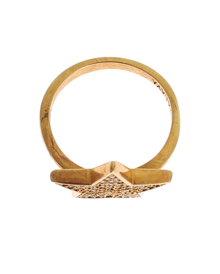 Nialaya Star Gold 925 Silver Womens Clear Ring